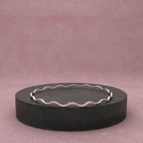 sterling silver dainty wavy stack bangle bracelet size 8in - Picture 1 of 3